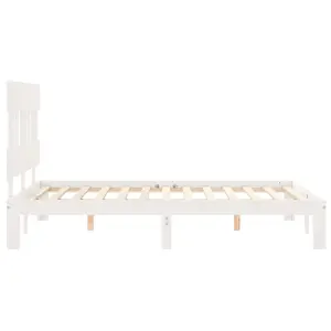 Berkfield Bed Frame without Mattress White Small Double Solid Wood Pine