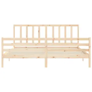 Berkfield Bed Frame with Headboard 200x200 cm Solid Wood