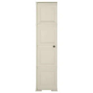 Berkfield Plastic Cabinet 40x43x164 cm Wood Design Cream