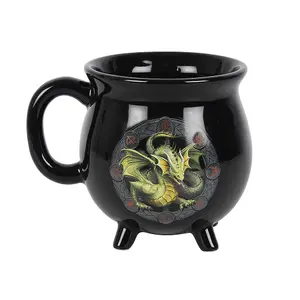 Anne Stokes Mabon Cauldron Heat Changing Mug Black/Green/Yellow (One Size)