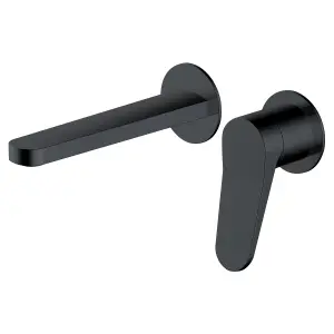 RAK Petit Matt Black Wall Mounted Lever Basin Sink Tap