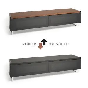 AVF Panorama 1.6m TV Stand with Reversible Top  - Walnut & Black