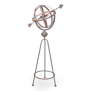 Decorative Metal Armillary Sphere Globe Garden Sculpture with Star