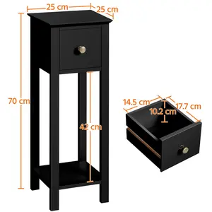  Side Table Set (Set of 2) Black