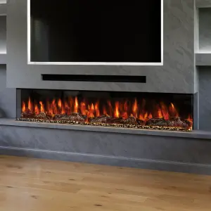 The Spectrum Series 82  Inch 3- Sided Media Wall Fire