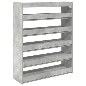 Berkfield Shoe Rack Concrete Grey 80x25x100 cm Engineered Wood