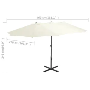 Berkfield Outdoor Parasol with Aluminium Pole 460x270 cm Sand