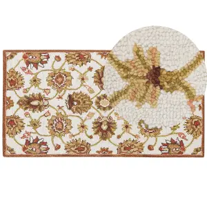 Wool Area Rug 80 x 150 cm Beige and Brown EZINE