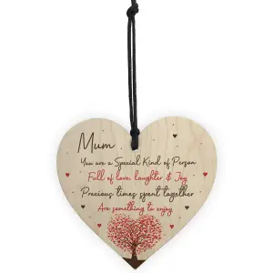 Special Mum Gifts From Son Daughter Birthday Christmas Wood Heart Mum Poem Present