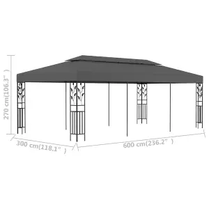 Berkfield Gazebo 3x6 m Anthracite