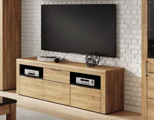 Camar Large Oak Effect 2 Drawer TV Cabinet K25