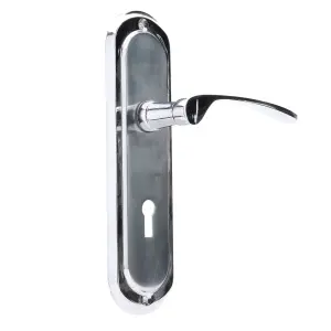 Sandleford Hainton Door Handle Lock Lever Set - Dual Tone Polished & Brushed Chrome