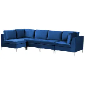 Corner Sofa EVJA Navy Blue Velvet Right Hand