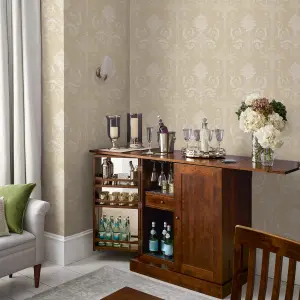 Laura Ashley Josette Linen Damask Smooth Wallpaper Sample