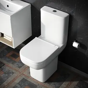 Nes Home Comfort Height Close Coupled Toilet Pan, Cistern & Soft Close Seat