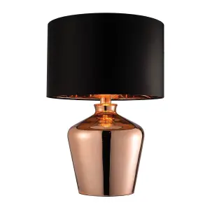 Luminosa Waldorf Table Lamp Copper Glass, E27