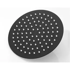 Round Shower Head 200mm Wide - Matt Black- (Sea)