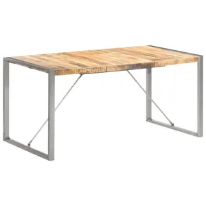 Cheyenne Dining Table Solid Wood Natural / Grey / H75 x L160 x W80cm