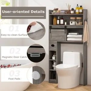 COSTWAY Over The Toilet Storage Cabinet Bathroom Organizer Toilet Rack