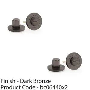 2 PACK - Industrial Hex Thumbturn & Release Lock - Dark Bronze - Bathroom Door WC