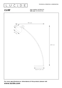 Lucide Curf Scandinavian Floor Reading Lamp - 1xE27 - White