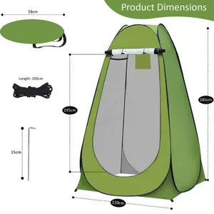 Pop-Up Privacy Tent Portable Outdoor Camping Shower Toilet Changing Room Hiking