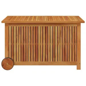 Berkfield Garden Storage Box with Wheels 90x50x58 cm Solid Wood Acacia