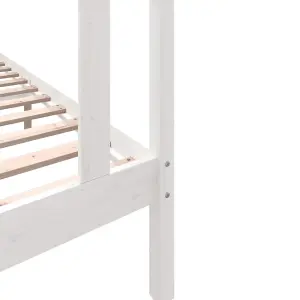 Berkfield Bed Frame White Solid Wood Pine 90x190 cm 3FT Single