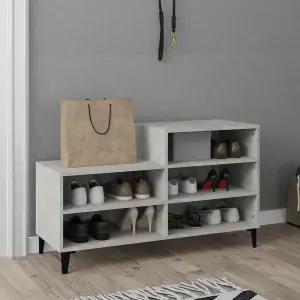 Berkfield Shoe Cabinet Concrete Grey 102x36x60 cm Engineered Wood