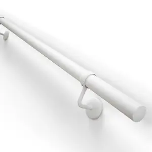 Rothley Matt White 2 Pack Staircase Handrail Shallow End Cap (Diam) 40mm