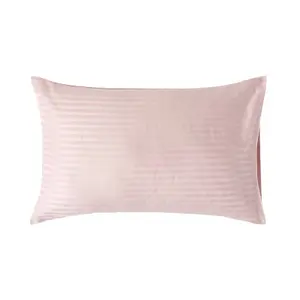 Homescapes Dusky Pink Violet Egyptian Cotton Satin Stripe Housewife Pillowcase 330 TC