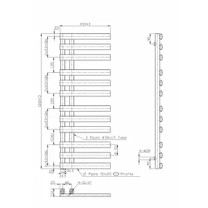 Right Radiators Prefilled Electric Heated Towel Rail Oval Column Ladder Warmer Rads - 1200x450mm Chrome