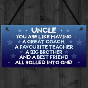 Red Ocean Novelty Uncle Gift Birthday or Christmas Present Idea For Uncle Hanging Plaque Keepsake Gift For Him