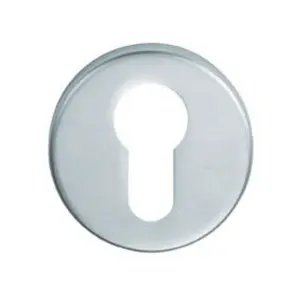 51mm Euro Profile Round Escutcheon 8mm Depth Concealed Fix Satin Chrome