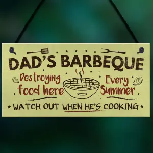 Red Ocean Dad's Barbeque Garden Shed Sign SummerHouse Hanging Plaque Fathers Day Gifts For Him