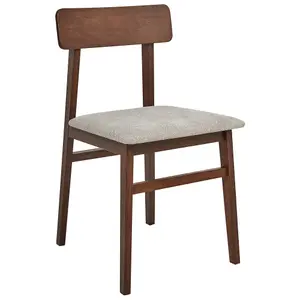 Set of 2 Dining Chairs STACY Rubberwood Taupe