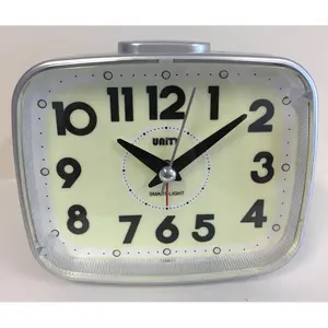 Analog Quartz Alarm Tabletop Clock Silver