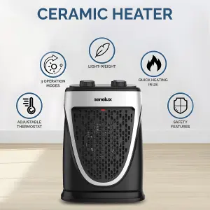 Senelux Mini Heater with Adjustable Thermostat