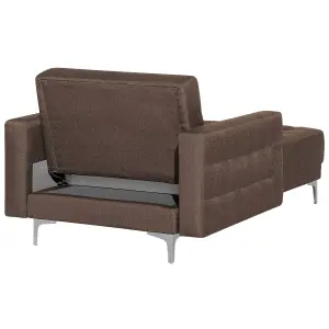 Fabric Chaise Lounge Brown ABERDEEN