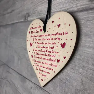 Handmade Anniversary Gift For Husband Wife Wood Heart Cute Valentines Gift For Him Her Keepsake