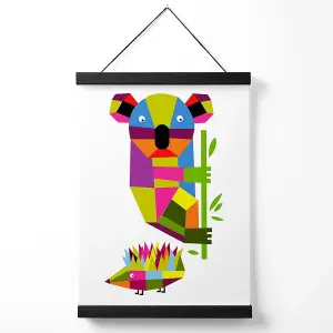 Koala Bright Geometric Animal Medium Poster with Black Hanger