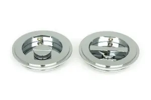 From The Anvil Polished Chrome 75mm Art Deco Round Pull - Privacy Set