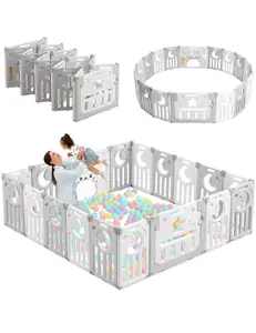 Foldable 18 Panel Baby Playpen Playhouses