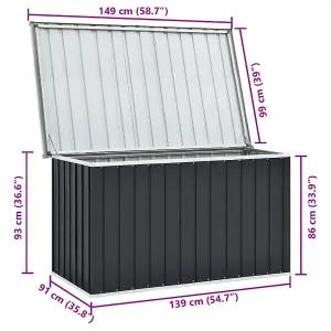 vidaXL Garden Storage Box Anthracite 149x99x93 cm