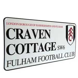 Fulham FC Craven Cottage Plaque White/Black (One Size)