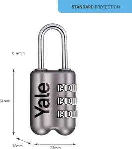 Yale - Combination Padlock in Grey - YP2/23/128/1G