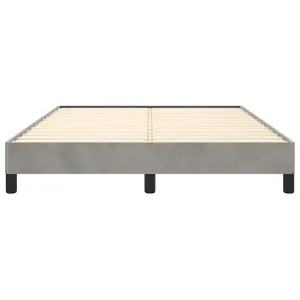 Berkfield Bed Frame Light Grey 135x190 cm 4FT6 Double Velvet