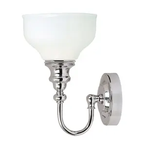 IP44 Wall Light Contemporary Glass Shade Bulb Included Chrome LED G9 3.5W