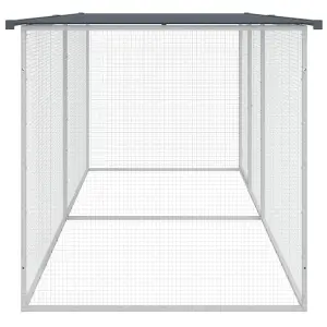 Chicken Cage with Roof Anthracite 203x98x90 cm Galvanised Steel