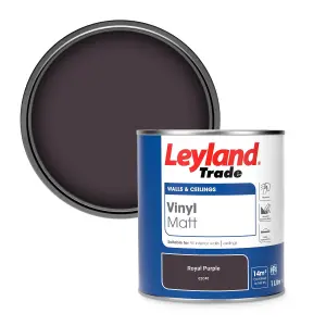 Leyland Trade Vinyl Matt Walls & Ceilings Emulsion Paint Royal Purple (02C40) 1L